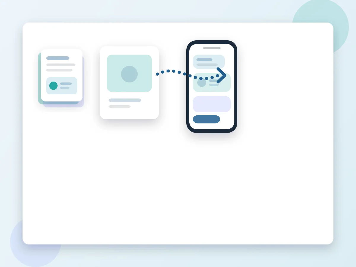 Android phone flow showing mobile browsing, task handoff, and confirmation stages